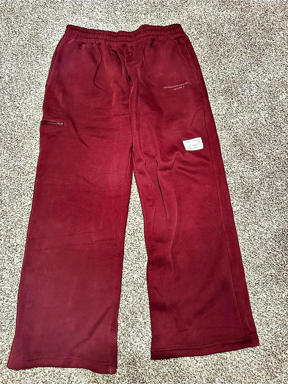 Comfort Clothing Affirmation Collection Volume 9 Burgundy Jogger Pants Size XL